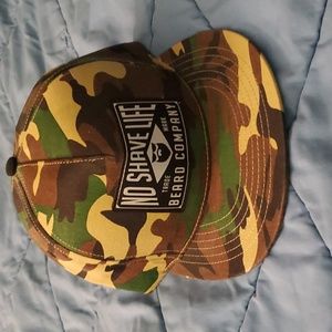 No Shave Life Beard Co. Camo Snapback Flat Brim Hat NWOT